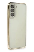 Samsung Galaxy S21 FE Kılıf Lensli Silikon - Gold thumbnail 2