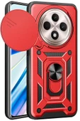Xiaomi Redmi 14C Kılıf Pars Lens Yüzüklü Silikon - Kırmızı thumbnail 1