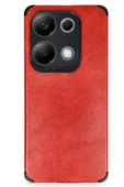 Xiaomi Redmi Note 13 4G Kılıf Loop Deri Silikon - Kırmızı thumbnail 1