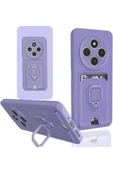 Xiaomi Redmi 14C Kılıf Zuma Kartvizitli Yüzüklü Silikon - Lila thumbnail 1