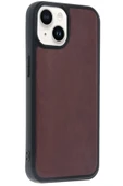 iPhone 14 Kılıf Aras Deri Kapak - Bordo thumbnail 2
