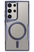 Samsung Galaxy S23 Ultra Kılıf Boyi Magsafe Silikon Kapak - Lacivert thumbnail 1