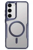 Samsung Galaxy S23 Kılıf Boyi Magsafe Silikon Kapak - Lacivert thumbnail 1
