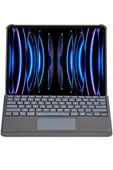 T5509D iPad Pro 12.9 (2022) Kılıf Palermo Ledli Klavyeli Standlı Tablet Kılıfı - Siyah thumbnail 5