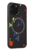 iPhone 14 Pro Colorful Magsafe Kapak - Siyah thumbnail 1