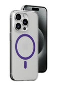 iPhone 15 Pro Max Kılıf Bubble Magsafe Kapak - Mor thumbnail 1