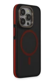 iPhone 14 Pro Kılıf Rocky Magsafe Kapak - Siyah-Kırmızı thumbnail 2