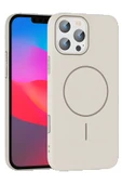 iPhone 16 Pro Broş Magsafe Kapak - Krem thumbnail 1