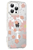 Apple iPhone 16 Pro Floral Magsafe Kapak - Pembe thumbnail 1