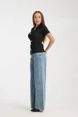 Metal Aksesuarlı Kısa Kollu Fit Bluz DNV-000104 - 4