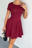 Fit Kesim Basic Kısa Kollu Mini Elbise DNV-000092 - 1