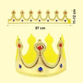 Altın Renk Eva Malzemeden İmal Çocuk Kral Tacı 57 cm - 3