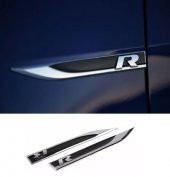 VEGALED VOLKSWAGEN R-Line Çamurluk Bıçak Logo Amblem Passat Jetta Golf - 1