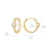 14 Ayar Tek Taşlı Halka Küpe 1.48 gr - 2