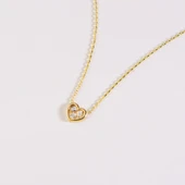 14 Ayar Altın Baget Taşlı Kalp Kolye 1,30 gr - 3