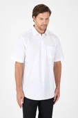 Beyaz Kısa Kol Sert Yaka Cepli  Comfort Fit %100 Pamuk Gömlek 1004250265 thumbnail 3