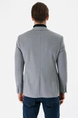 Gri Desenli Mono Yaka Astarlı Çift Yırtmaç 6 Drop Slim Fit Dar Kesim Klasik Ceket 1002240150 thumbnail 6