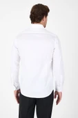 Beyaz Uzun Kol Yarım İtalyan Yaka Cepsiz Non Iron Slim Fit Pamuklu Gömlek 1004250267 thumbnail 2