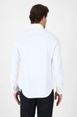 Beyaz Uzun Kol Düğmeli Yaka Cepsiz Performans Ürün Slim Fit  Gömlek 1004250270 thumbnail 2