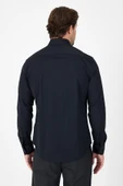 Siyah Uzun Kol Düğmeli Yaka Cepsiz Performans Ürün Slim Fit  Gömlek 1004250270 thumbnail 5