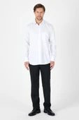 Beyaz Sert Yaka Düz Classic %100 Pamuk Comfort Fit Gömlek 1004250323 thumbnail 2