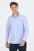 Mavi Uzun Kol Pamuklu Basic Comfort Fit Gömlek 1004250002 thumbnail 3