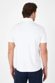 Beyaz Kısa Kol Düğmeli Yaka Cepsiz Performans Ürün Slim Fit  Gömlek 1004250256 thumbnail 5