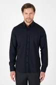 Siyah Uzun Kol Düğmeli Yaka Cepsiz Performans Ürün Slim Fit  Gömlek 1004250270 thumbnail 1