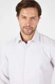 Bej Uzun Kol Sert Yaka Cepsiz  Slim Fit Pamuklu Gömlek 1004250225 thumbnail 5