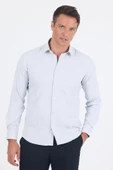 Beyaz Uzun Kol Sert Yaka Cepsiz Easy To Iron Slim Fit Esnek Gömlek 1004250233 thumbnail 1