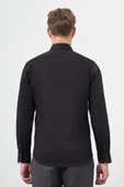 Siyah Uzun Kol Düz Bez Ayağı 032 Sert Yaka Classic Slim Fit Gömlek 1004245324 thumbnail 5