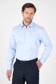 Mavi Sert Yaka Düz Classic %100 Pamuk Comfort Fit Gömlek 1004250323 thumbnail 1