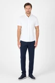 Beyaz Kısa Kol Düğmeli Yaka Cepsiz Performans Ürün Slim Fit  Gömlek 1004250256 thumbnail 2