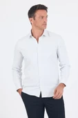 Beyaz Uzun Kol Sert Yaka Cepsiz Easy To Iron Slim Fit Esnek Gömlek 1004250233 thumbnail 1