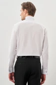 Beyaz Uzun Kol Düz Bez Ayağı Ata Yaka Cepsiz Pamuklu Basic Slim Fit Gömlek 1004245060 thumbnail 5
