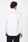 Beyaz Uzun Kol Sert Yaka Cepsiz  Slim Fit %100 Pamuk Gömlek 1004250266 thumbnail 5