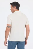 Ekru Kısa Kol Düz Suprem Polo Yaka Cepsiz Pamuklu Casual Slim Fit Tişört 1011250162_609 thumbnail 5