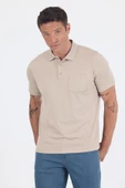 Bej Kısa Kol Polo Yaka Cepli Classic Standart Beden Tişört 1011250173 thumbnail 1