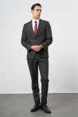 Koyu Antrasit Yünlü Likralı 6 Drop Comfort Fit Klasik Takım Elbise 1001235904 thumbnail 5