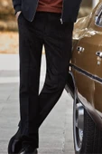 Siyah Pamuklu Yandan Cepli Comfort Fit Kadife Pantolon 1003245160 thumbnail 1