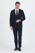 Siyah Düz Gabardin Mono Yaka 2 Düğme 6 Drop Comfort Fit Basic Takım Elbise 1001250010_001 thumbnail 1