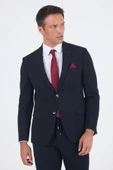 Siyah Kırlangıç Yaka Kelebek Astar 6 Drop Slim Fit   Beli Lastikli Takım Elbise 1001250176 thumbnail 1