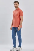 Pembe Pike Polo Yaka Garnili Pamuklu Likralı Casual Slim Fit Dar Kesim Tişört 1011240156 thumbnail 2