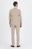 Koyu Bej Kırlangıç Yaka Kelebek Astar 6 Drop Slim Fit   Beli Lastikli Takım Elbise 1001250176 thumbnail 5