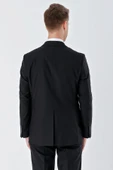 Siyah Gabardin Mono Yaka Astarlı 6 Drop Comfort Fit Rahat Kesim Basic Takım Elbise 1001235010 - 6