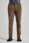 Koyu Bej Pamuklu Yandan Cepli Comfort Fit Kadife Pantolon 1003245160 thumbnail 1