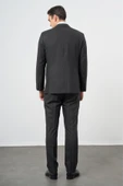 Koyu Antrasit Yünlü Likralı 6 Drop Comfort Fit Klasik Takım Elbise 1001235904 thumbnail 4