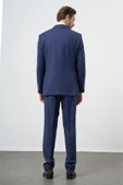 Lacivert Mono Yaka Yünlü Likralı 6 Drop Comfort Fit Rahat Kesim Klasik Takım Elbise 1001235904 - 5