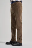 Koyu Bej Pamuklu Yandan Cepli Comfort Fit Kadife Pantolon 1003245160 thumbnail 3