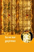 300 Ledli 10 Sarkıt Perde Led Işık-8 Fonksiyon, Uzaktan Kumandalı, 3x3 Metre - 6